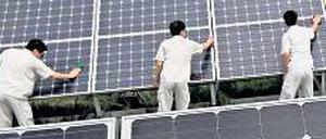 Konkurrenzkampf. Mehr als 400 000 Arbeitsplätze hängen am chinesischen Export von Solarprodukten nach Europa. 
