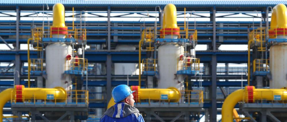 Eine Anlage des russischen Energieunternehmens Gazprom.