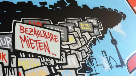 Kampf ums Wohnen: Graffiti am Kottbusser Tor in Berlin-Kreuzberg. 