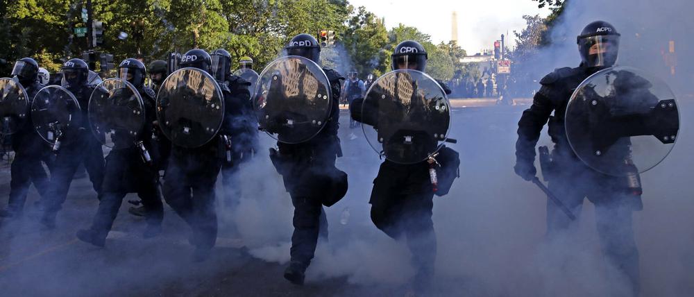Polizei bei einer Demonstration in Washington