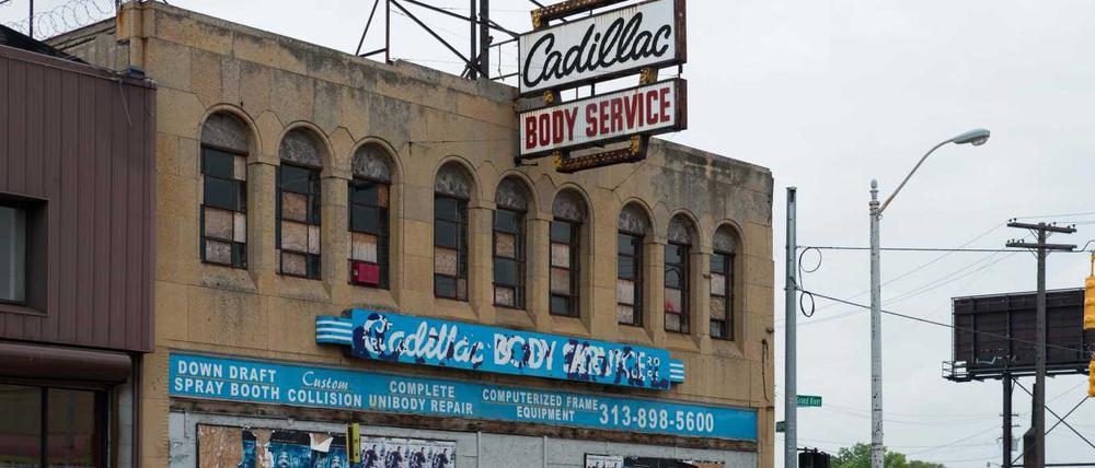 Vorerst geschlossen. Dieser Laden für Cadillac-Zubehör war 2014 verfallen.