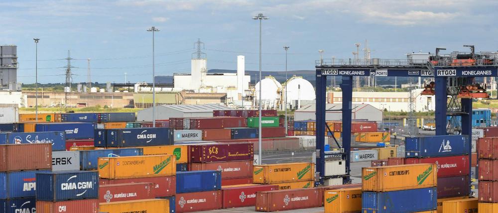 Containerhafen in Teesport,Grossbritannien
