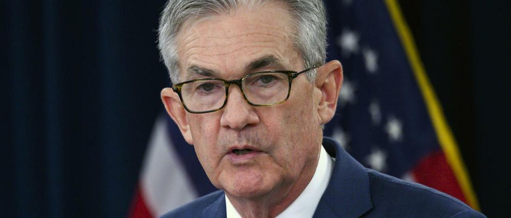 Fed-Chef Jerome Powell am Mittwoch bei der Bekanntgabe der Zinssenkung.