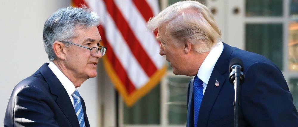Donald Trump stellte den künftigen Fed-Chef Jerome Powell im Rosengarten des Weißen Hauses vor.