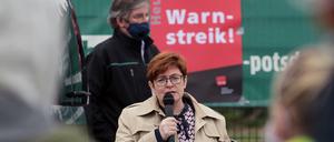 Streikführerin Christine Behle ist stellvertretende Vorsitzende von Verdi. 