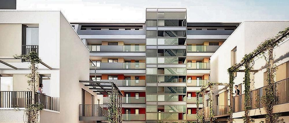 Eins der Neubauprojekte der städtischen Wohnungsgesellschaft WBM: Die Gärtnerei am Boxhagener Platz.