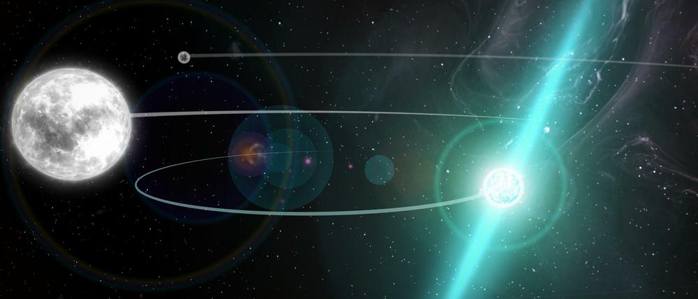 Vermessungen des Drei-Stern-Systems PSR J0337+1715, das 4200 Lichtjahre entfernt ist, bestätigen Einsteins Relativitätstheorie.