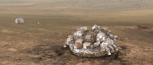 Wunschvorstellung. Bei einer geglückten Landung wäre die Sonde "Schiaparelli" sanft auf dem Mars aufgesetzt. Aber danach sieht es nicht aus.
