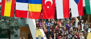 Studenten am International Day an der Europa-Universität Viadrina in Frankfurt (Oder).