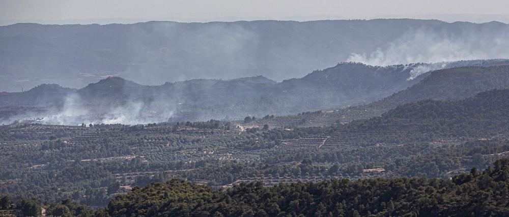 Rauch steigt nach einem Brand in La Palmas. Ein Brand im Nordosten Spaniens war drei Tage außer Kontrolle.