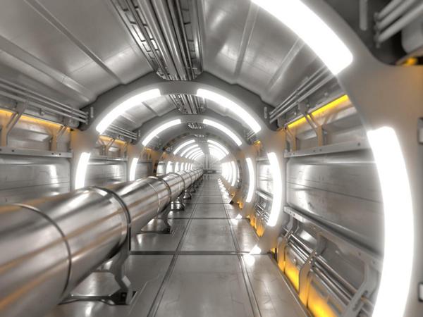 Im Tunnel des FCC werden ähnliche Apparaturen die Teilchen auf die Kreisbahn zwingen wie im derzeit wegen Wartungsarbeiten stillgelegten LHC.