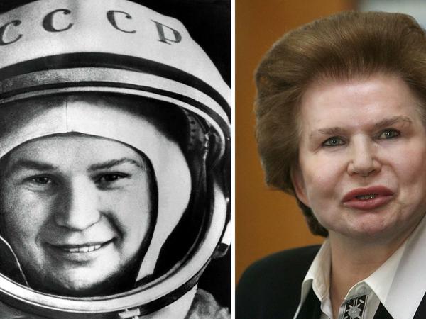 Die erste Raumfahrerin der Welt, die Russin Valentina Tereschkowa nach ihrer Rückkehr aus dem All und im Jahr 2007 
