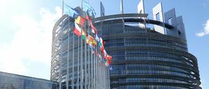 Das EU-Parlament in Straßburg, vor dem derzeit für Coronatests gemacht werden.