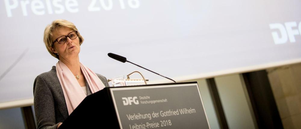 Anja Karliczek (CDU), Bundesministerin für Bildung und Forschung, sprach bei der Verleihung des Gottfried Wilhelm Leibniz-Preises 2018.