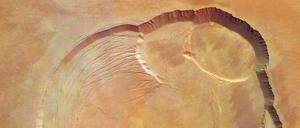 Gigant auf dem Mars: Der Olympus Mons ist mit einer Höhe von 22 Kilometern der höchste Vulkan unseres Sonnensystems. Das Bild stammt von einer Hochleistungskamera, die von Wissenschaftlern der Freien Universität mitentwickelt wurde.