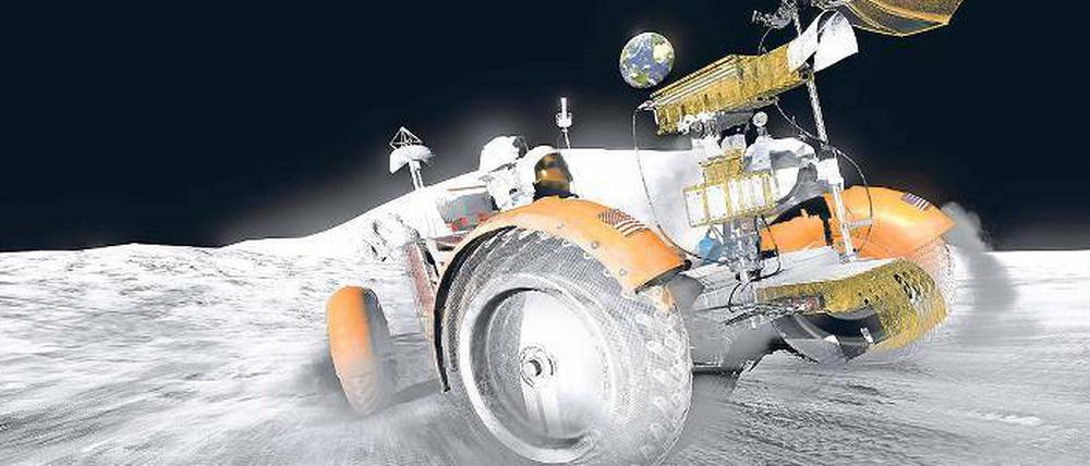 Rasante Tour über die Mondoberfläche mit dem "Lunar Rover".