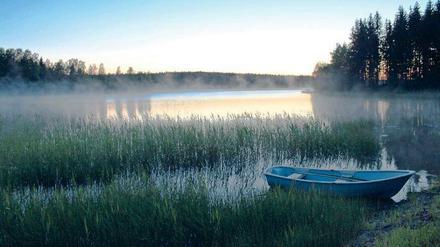 Helle Nächte. Eine ganz eigene Magie liegt im Juli über den Seen Finnlands. Leider mögen auch Mücken diese Gegend.