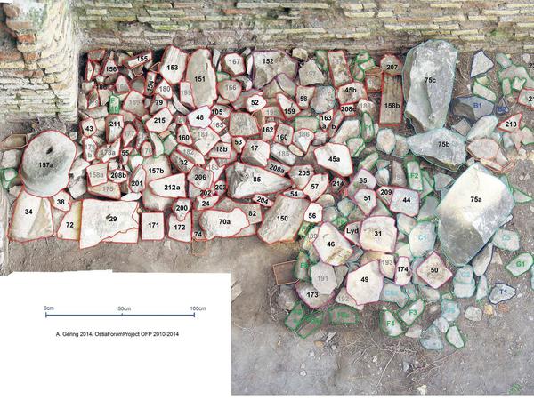 Die Reste zerstörter Tempel fanden sich im Materiallager eines Kalkbrenners.
