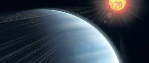 Stern am Himmel. Die Atmosphäre eines Planeten kann das Licht seines Muttersterns beeinflussen. Die Gase führen dazu, dass die Intensität bestimmter Wellenlängen verändert wird. 