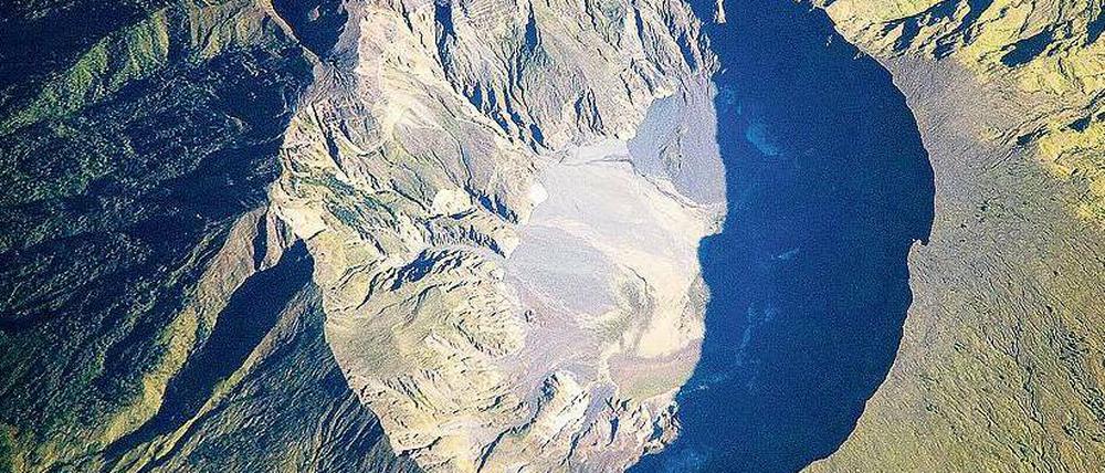 Luftaufnahme des Tambora-Vulkans. 