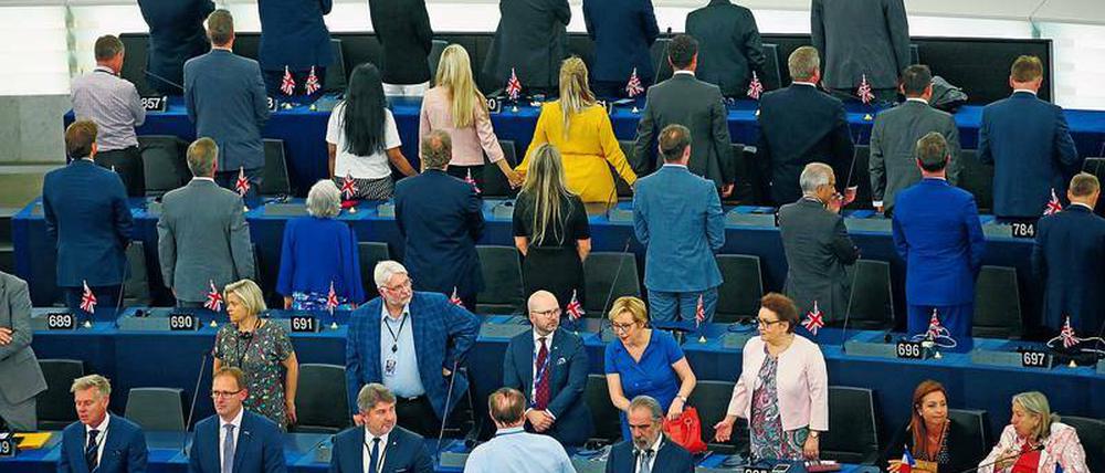 Ihre Verachtung für das Projekt Europa demonstrierten Abgeordnete im EU-Parlament, indem sie dem Plenum den Rücken zukehrten. 