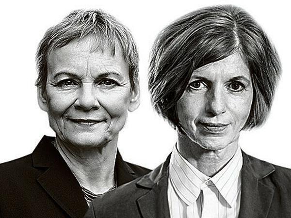Porträtbilder in schwarz-weiß von Sabine Kunst und Jutta Allmendinger.