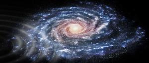 Durchgeschüttelt: Die exakten Vermessungen der Bahnen von Sternen in der Milchstraße hat ergeben, dass es vor vielen Jahrmillionen fast eine Kollision mit einer anderen Galaxie gegeben haben muss. 