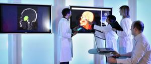 Am Innovationszentrum für Computerassistierte Chirurgie (ICCAS) an der Universität Leipzig können Ärzte an einem dreidimensionalen digitalen Modell die Operation von Tumoren planen.