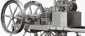 Maschine mit Motor von Etienne Lenoir (1822-1900). 
