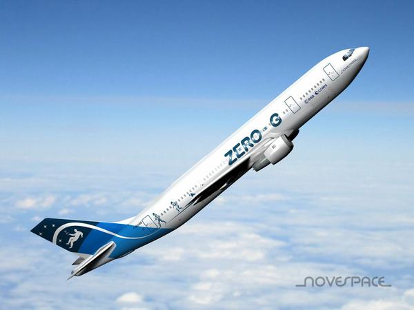Der umgebaute Airbus "Zero-G" beim Parabelflug.